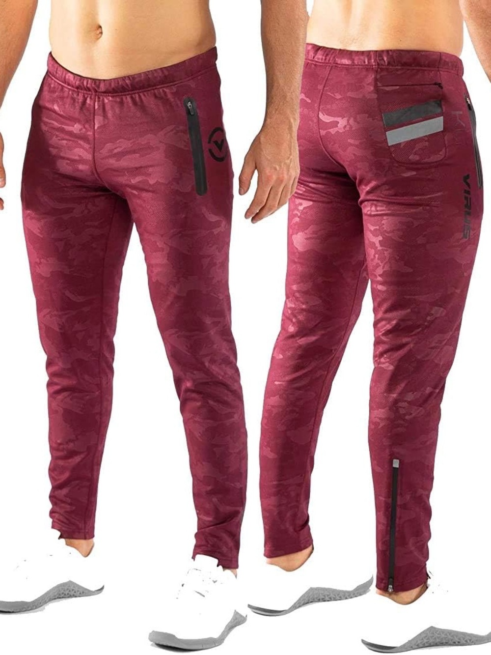 Virus Men’s KL1 Active Recovery Pants AU15 in Black Camo Maroon 2XL